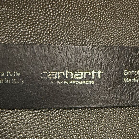 Carhartt work in progress Black Leather Men's Belt size medium 90cm - Picture 4 of 10